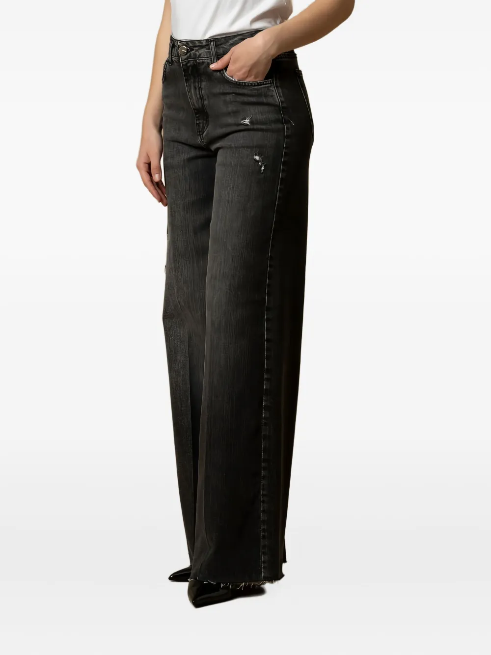Kocca Jeraldina gerafelde jeans Zwart