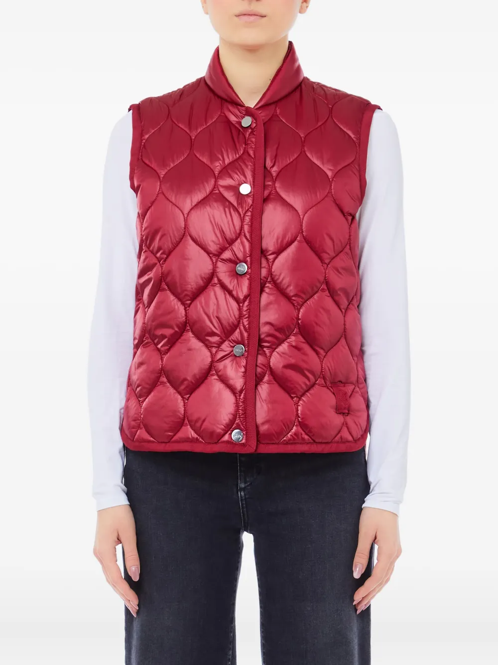 Liu •jo Quilted Gilet In Red