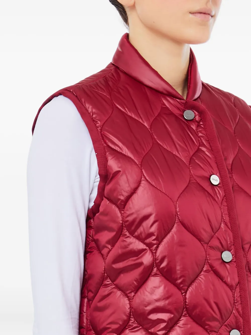 Liu •jo Quilted Gilet In Red