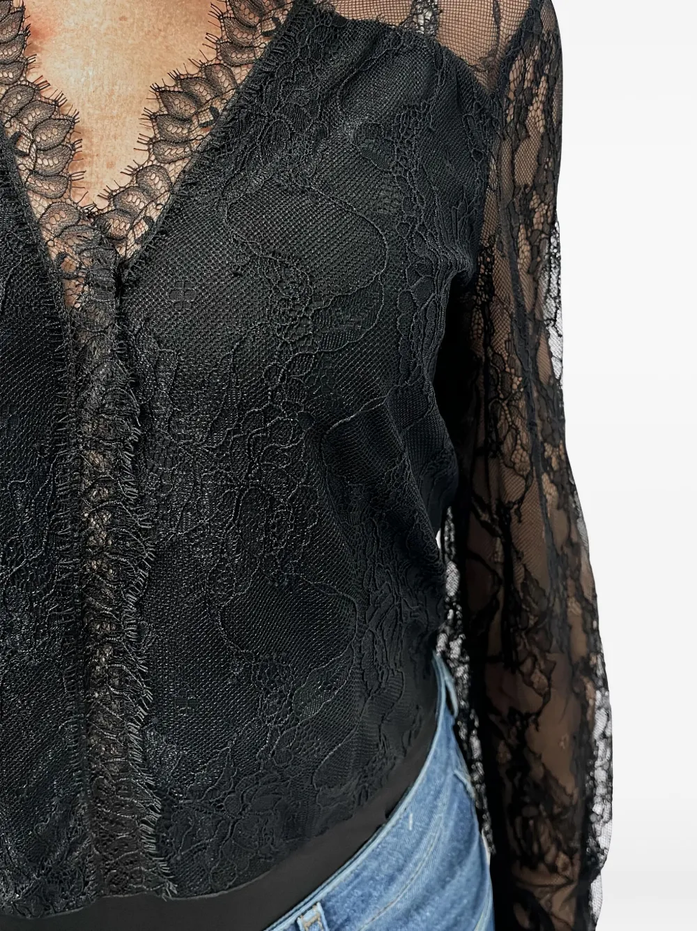 Liu •jo Long-sleeve Bodysuit In Black