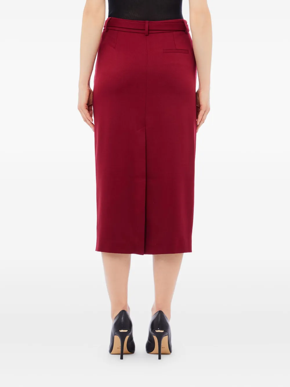 Liu •jo Belted Midi Skirt In Red