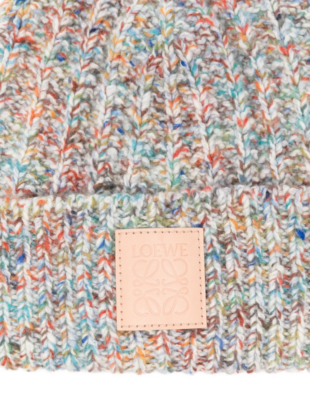 Loewe Logo Wool And Cashmere-blend Beanie In Multi