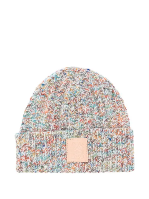 LOEWE ribbed logo-patch beanie