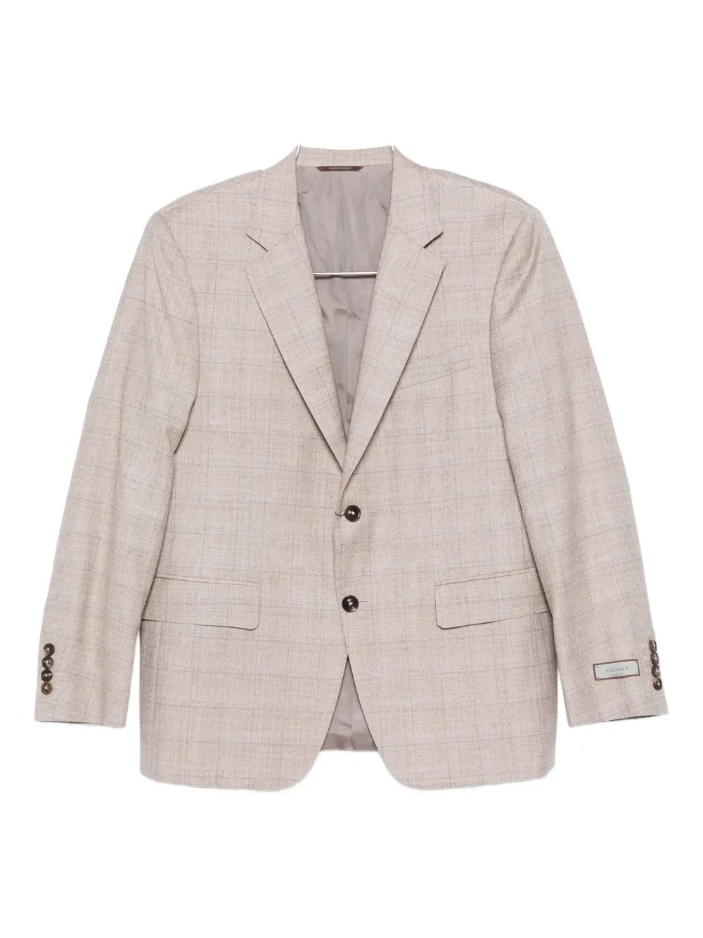 Canali Checked Single-breasted Suit In Neutral