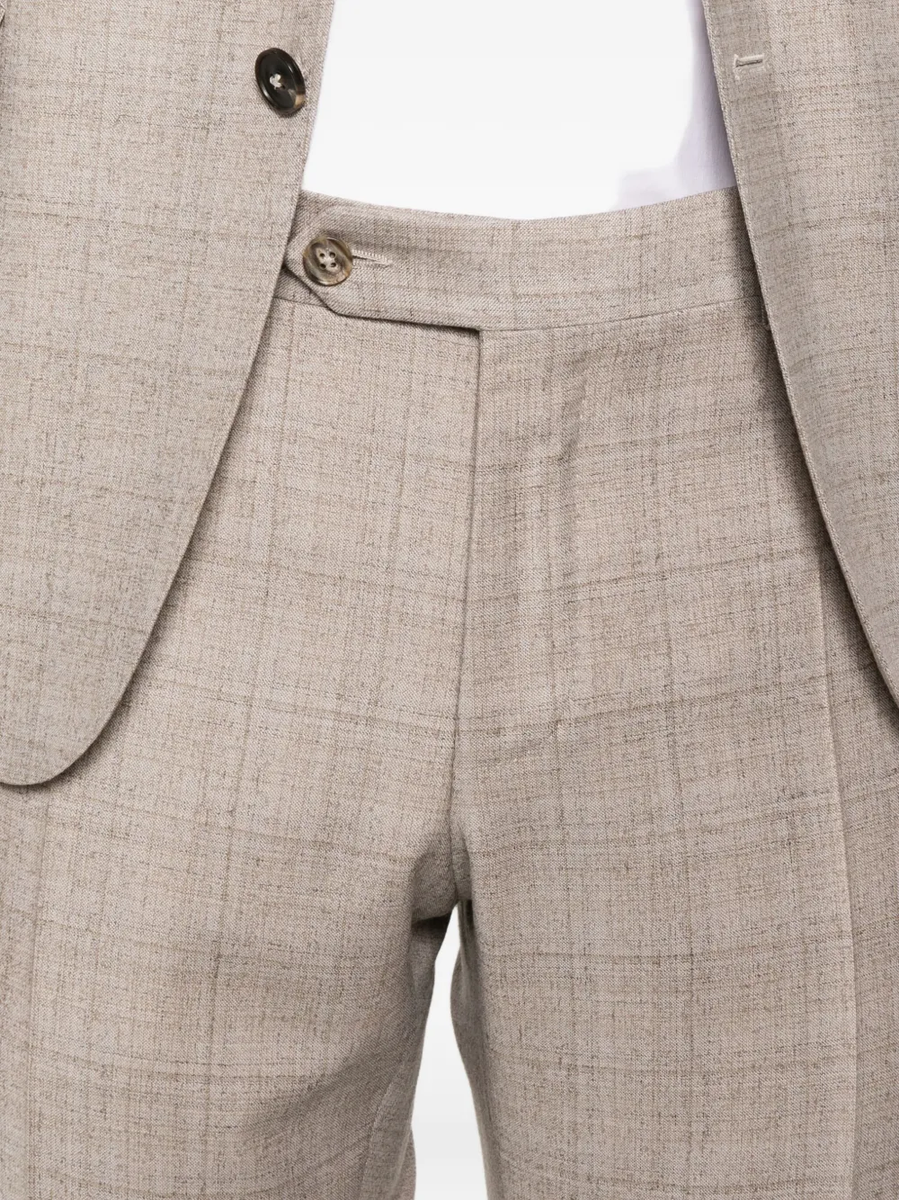 Canali Checked Single-breasted Suit In Neutral
