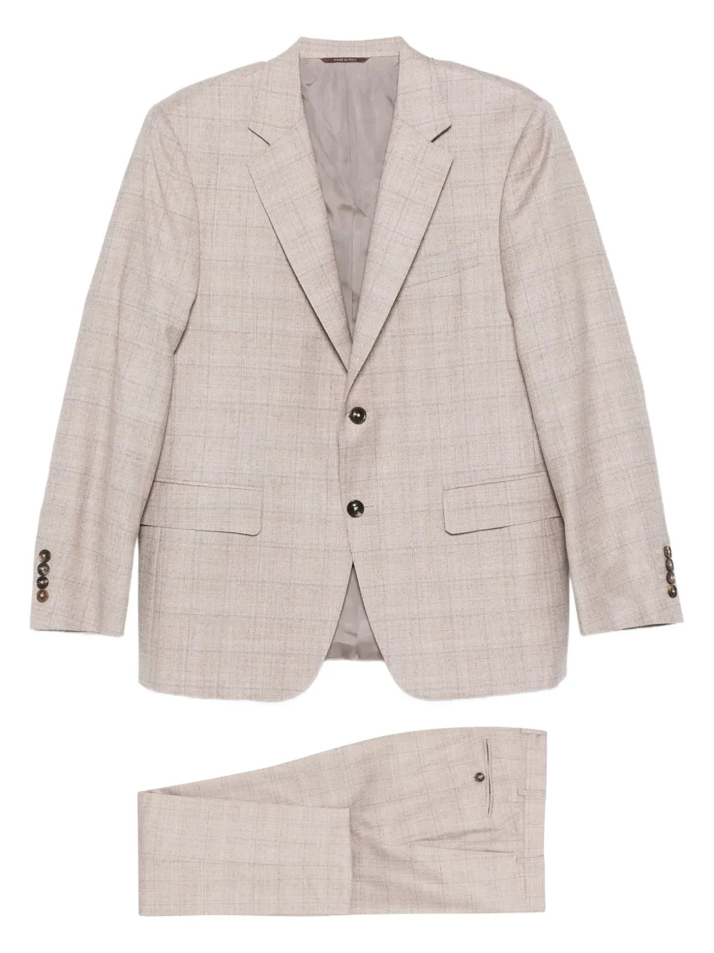 Canali checked single-breasted suit | Neutrals | Image 1