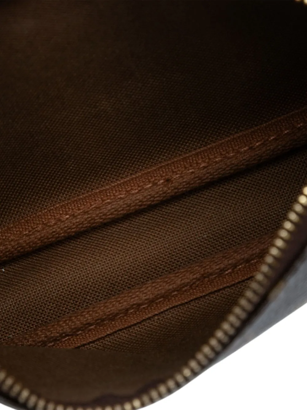 Pre-owned Louis Vuitton 2010 Monogram Affiche Mini Pochette Accessoires Handbag In Brown