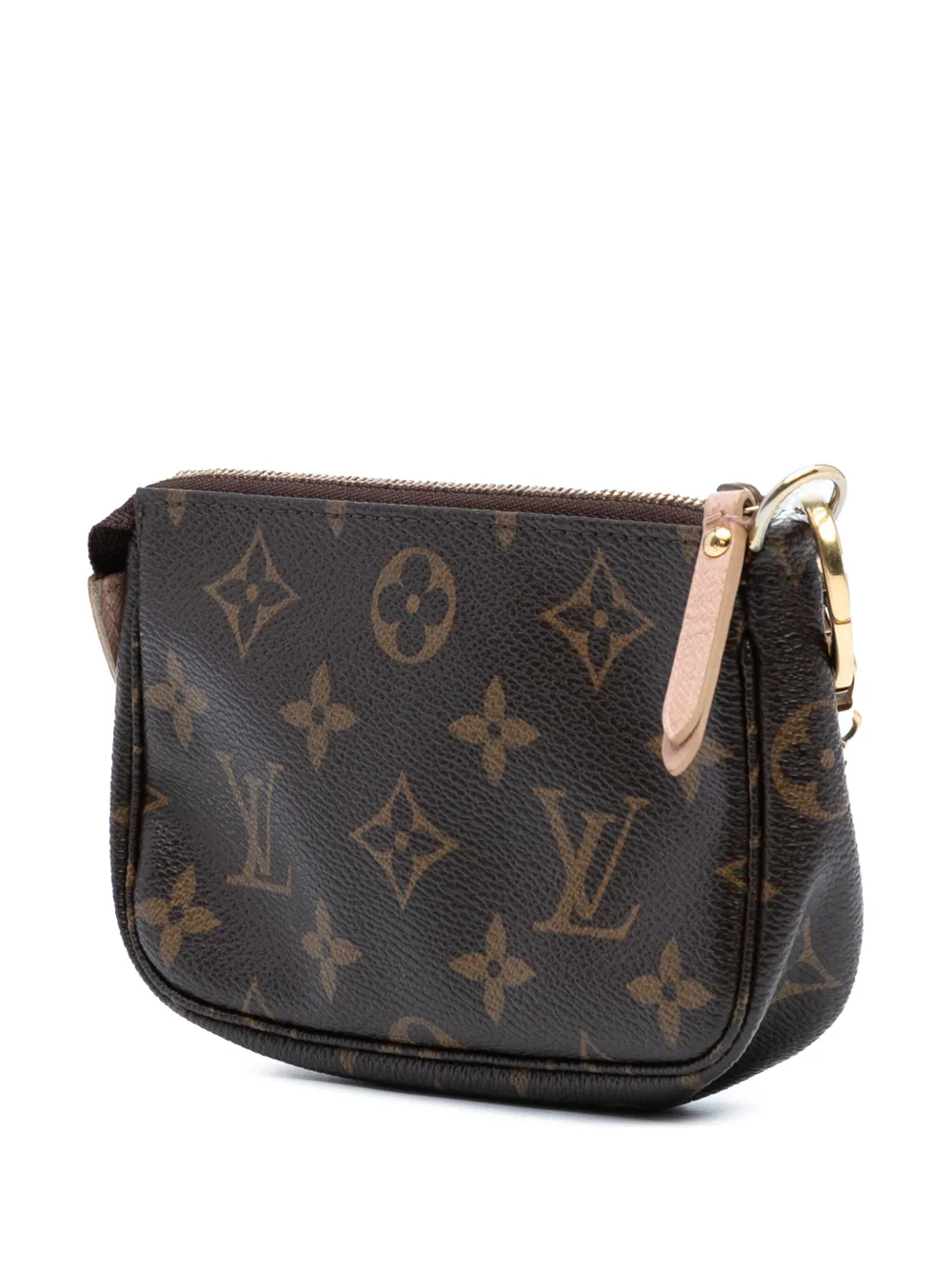 Pre-owned Louis Vuitton 2010 Monogram Affiche Mini Pochette Accessoires Handbag In Brown