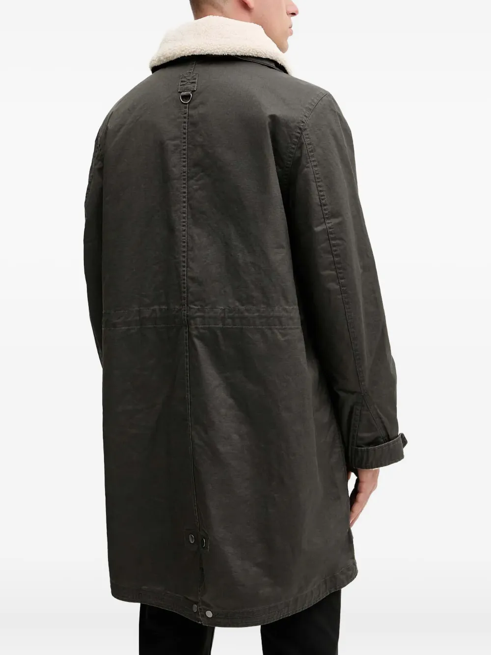 Aeronautica Militare Parka met lammy kraag en trekkoord Groen