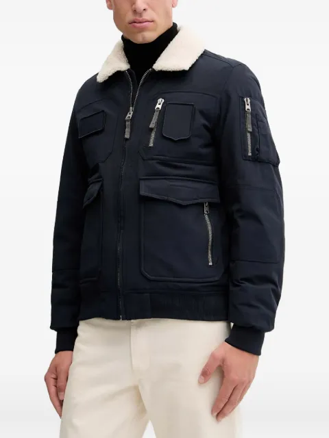 Aeronautica Militare shearling-collar multi-pocket bomber jacket