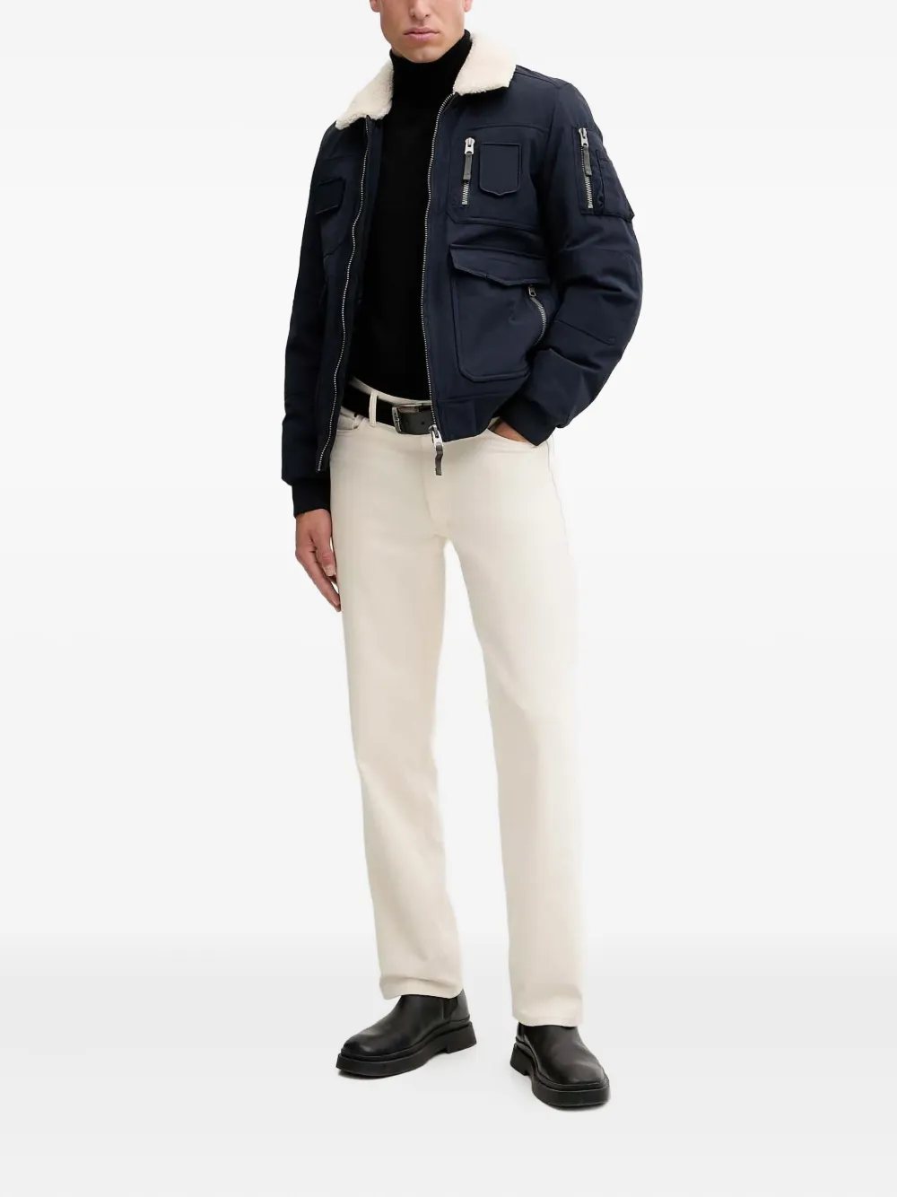 Aeronautica Militare shearling-collar multi-pocket bomber jacket | Bomber Jackets | Image 2
