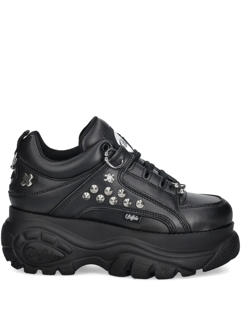 Buffalo studded platform sneakers Zwart