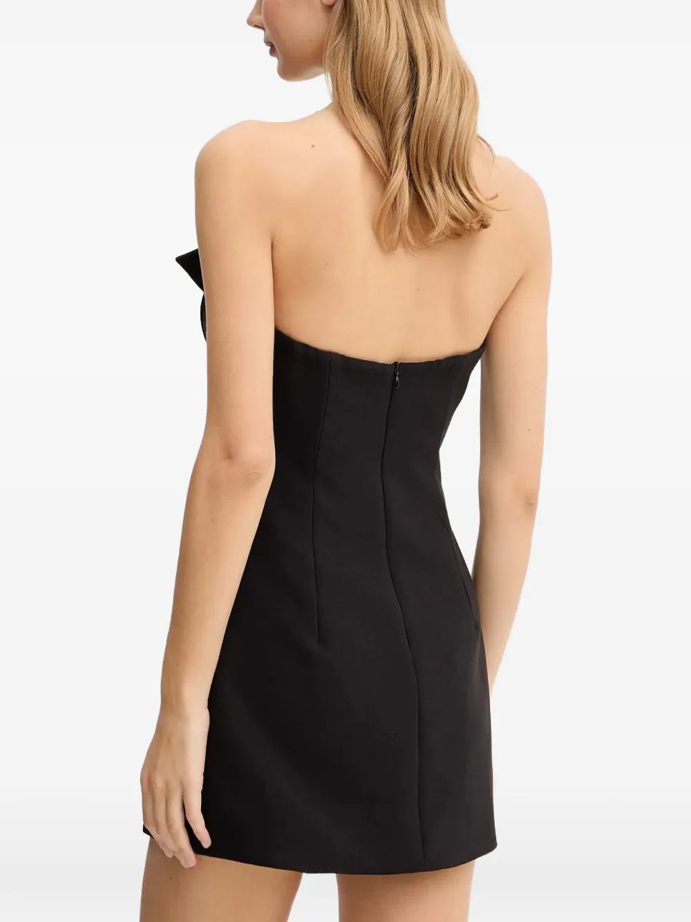Bardot Arvess strapless mini-jurk met dubbele rij knopen Zwart