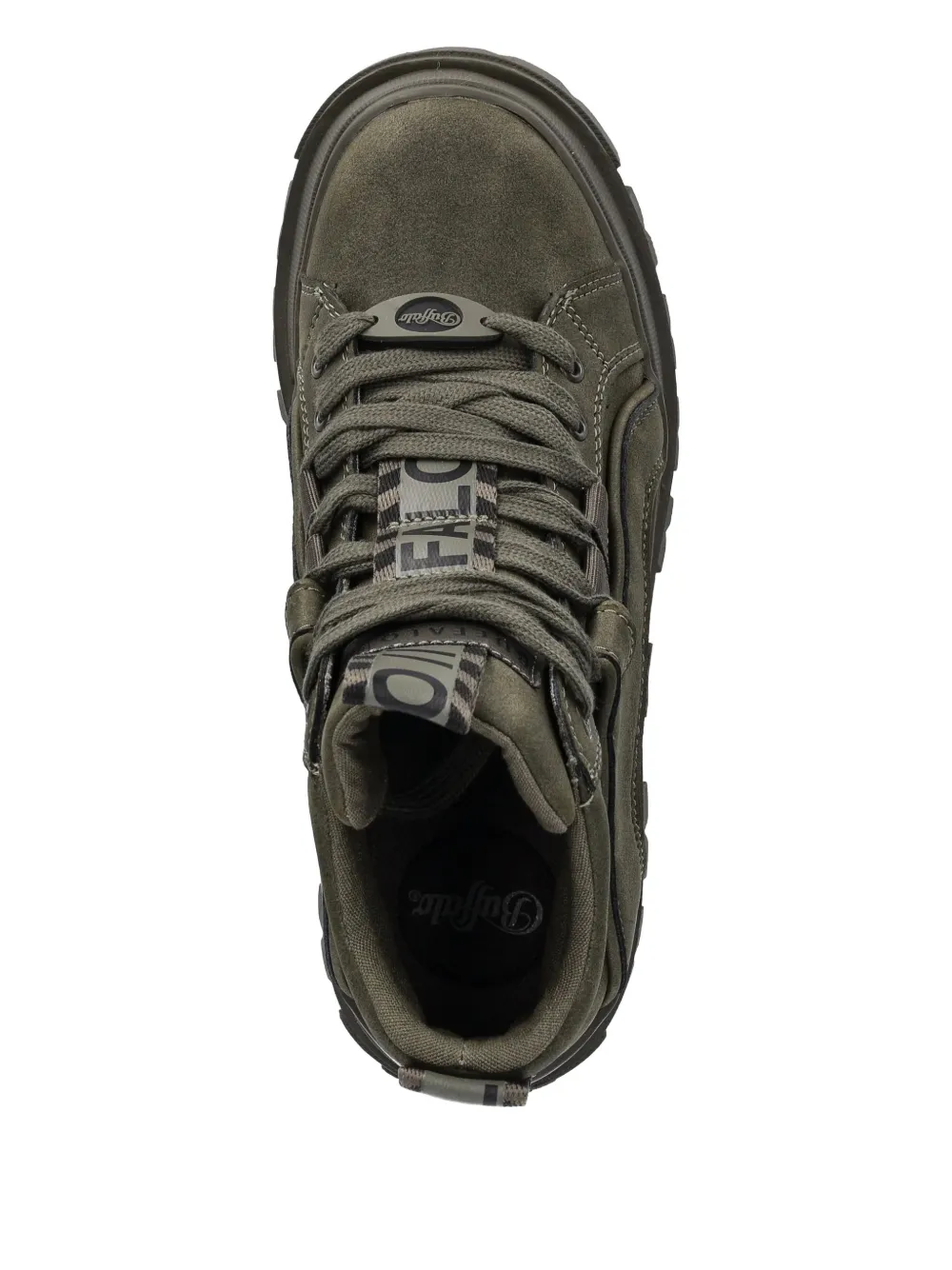 Buffalo lace-up tread-sole boots Groen