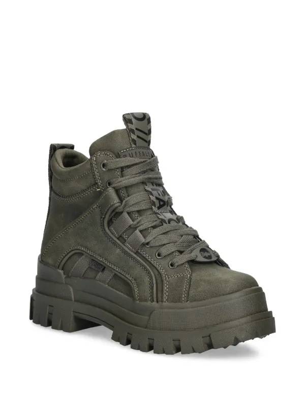 Buffalo lace-up tread-sole Boots | Green | FARFETCH