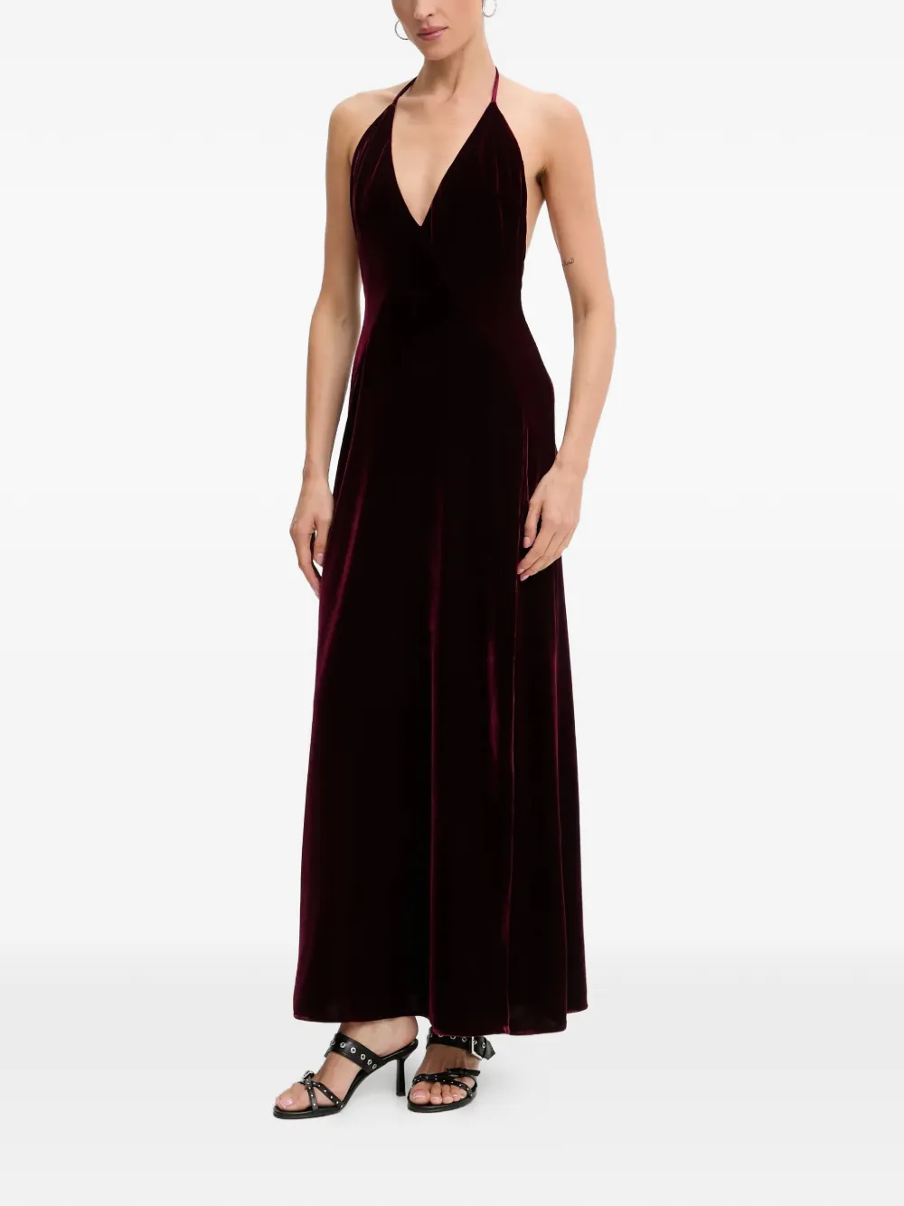 Bardot Abito lungo Yve con spacco laterale - Rosso