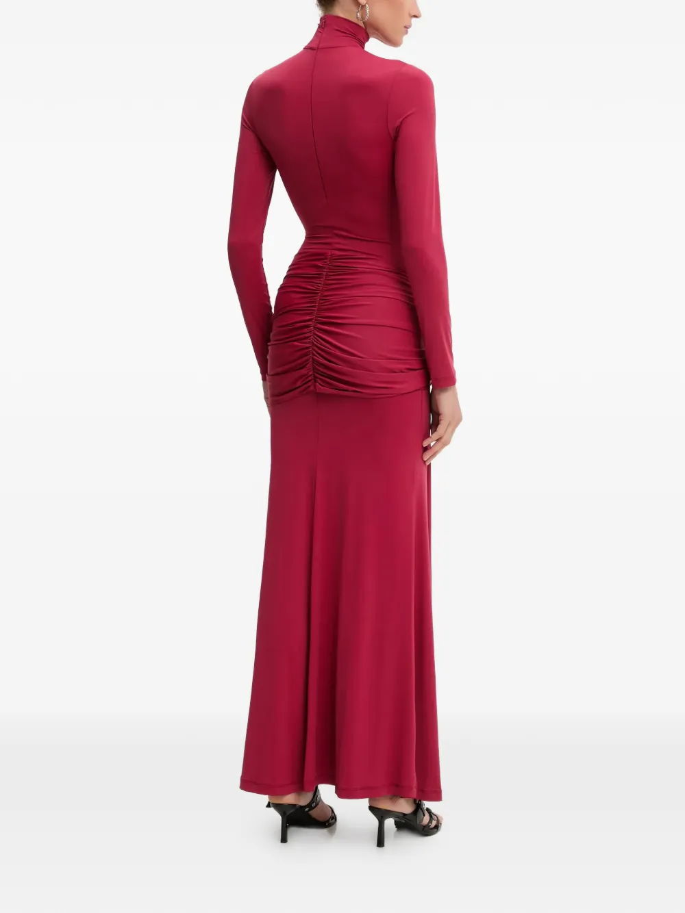  Bardot Knotted Roll-neck Maxi Dress - Red 