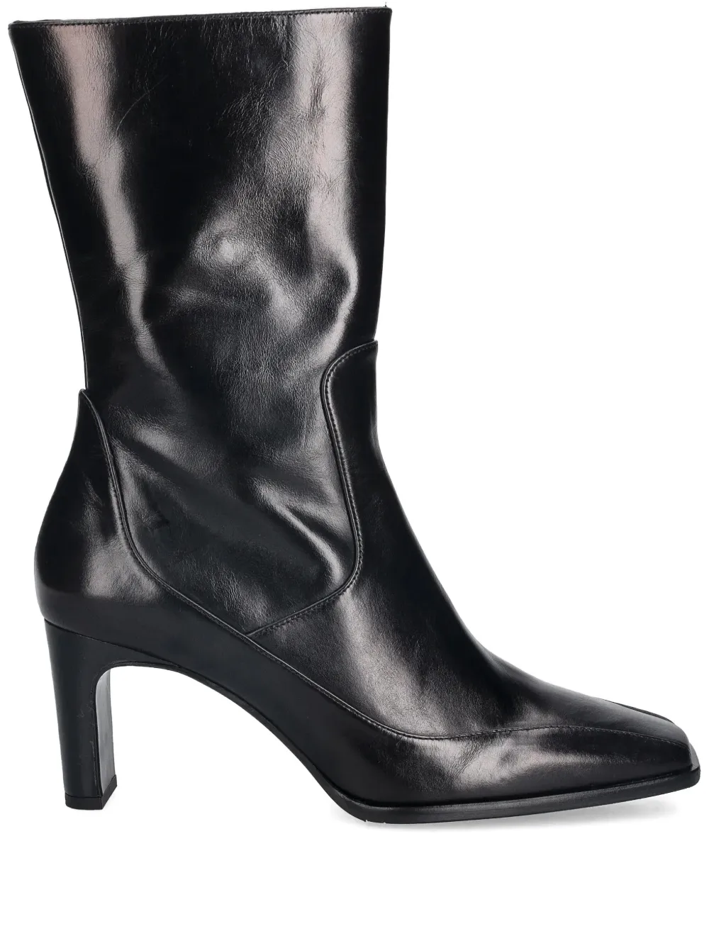 Billi Bi Square-toe Boots In Black