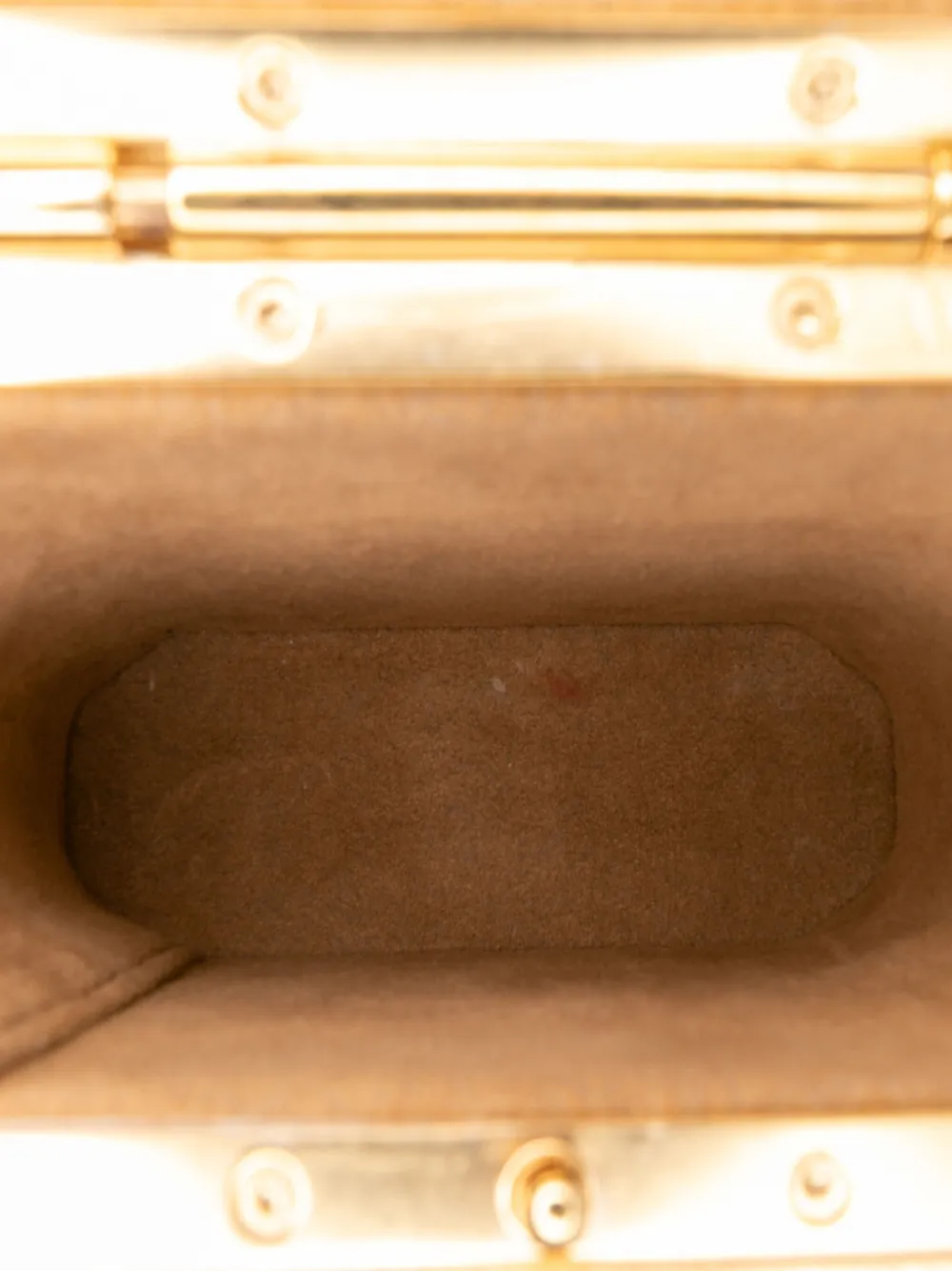 Pre-owned Celine 2022 Metallic Calfskin Triomphe Lock Bag Satchel In Gold
