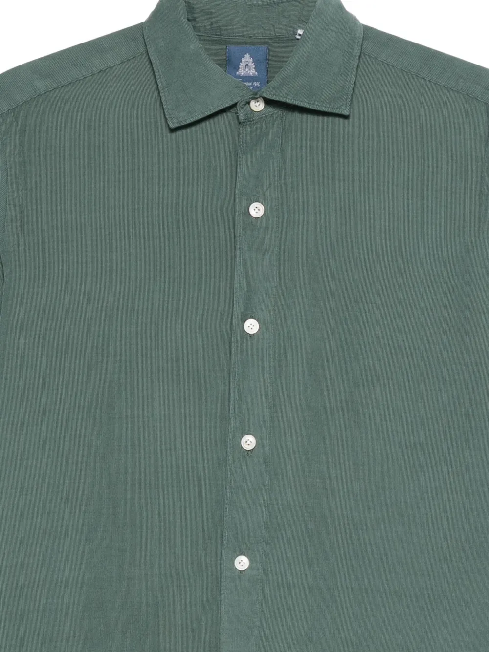 Finamore 1925 Napoli Ribfluwelen overhemd Groen