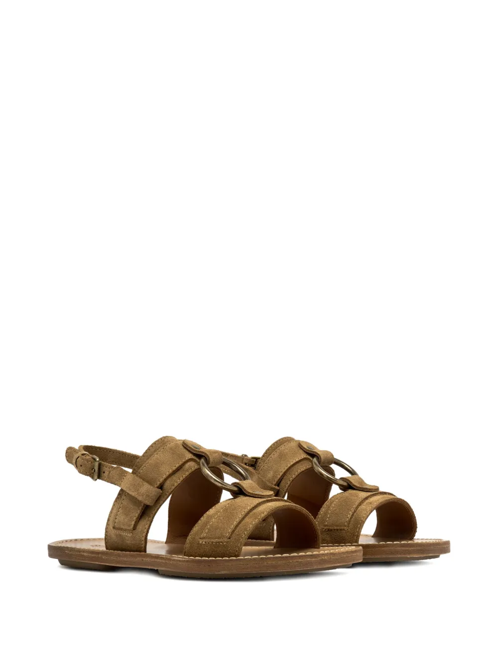 Buttero Ring-detail Sandals In Brown