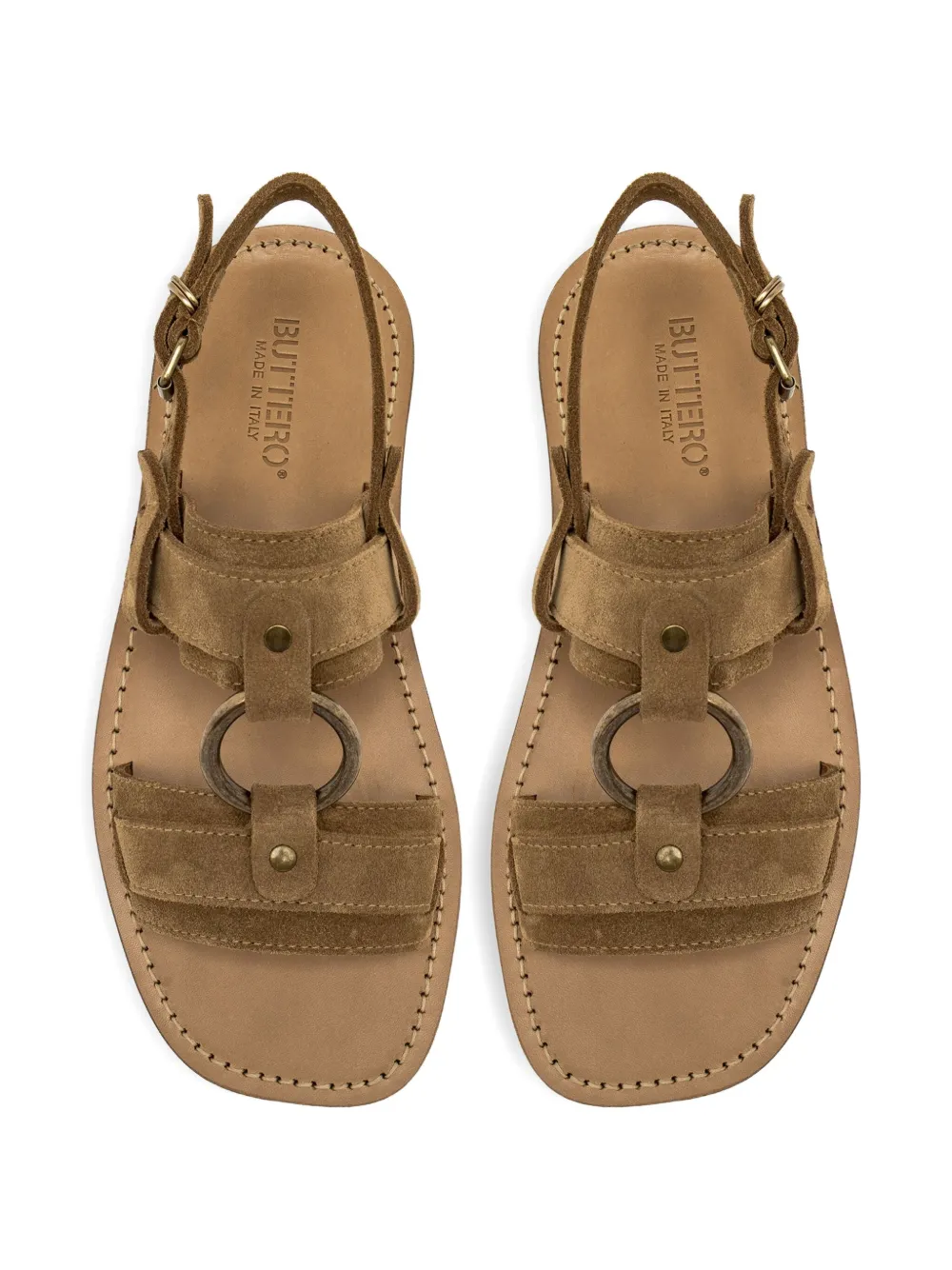 Buttero Ring-detail Sandals In Brown