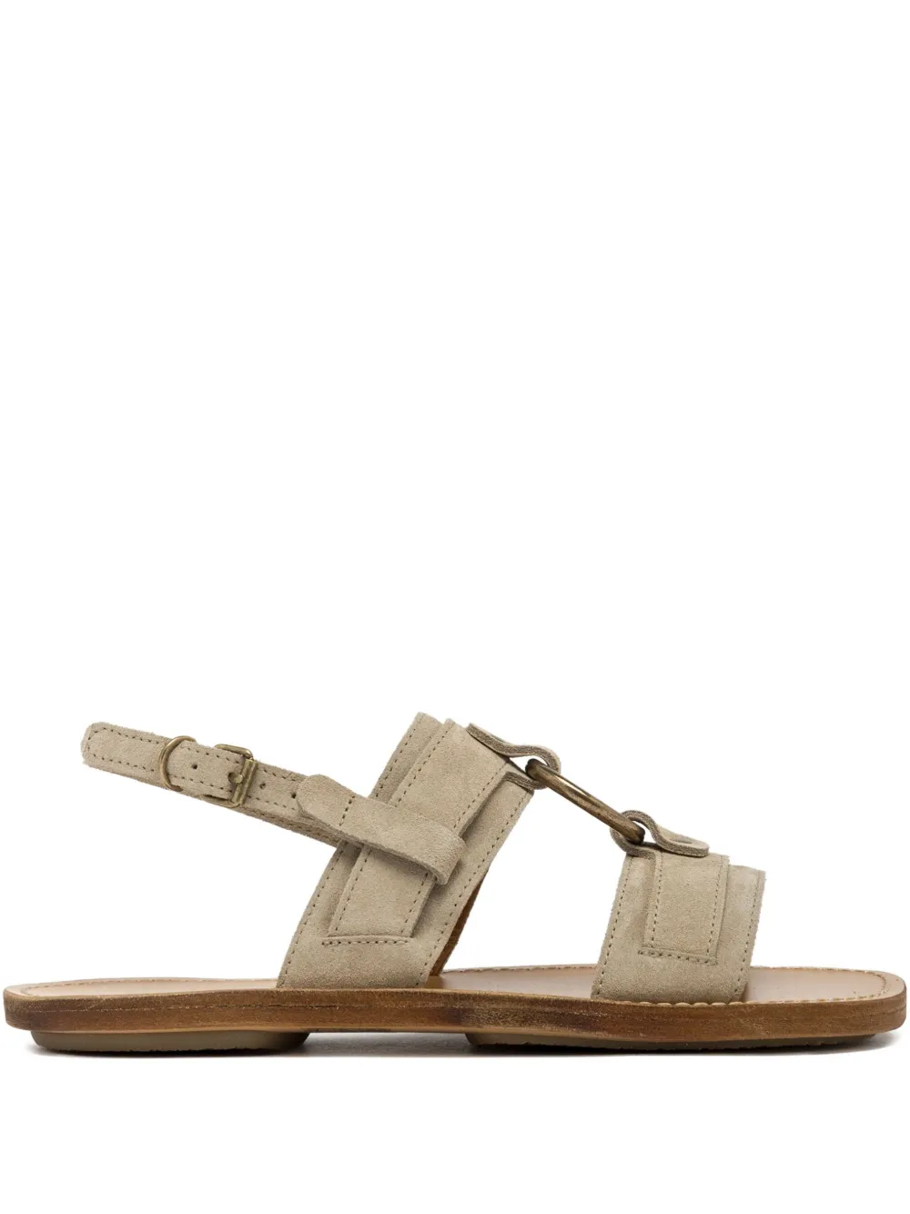 Buttero Ring-detail Sandals In Neutral