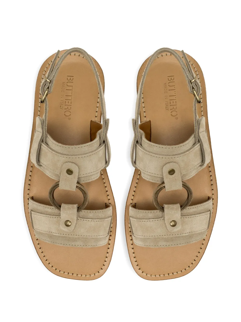 Buttero Ring-detail Sandals In Neutral