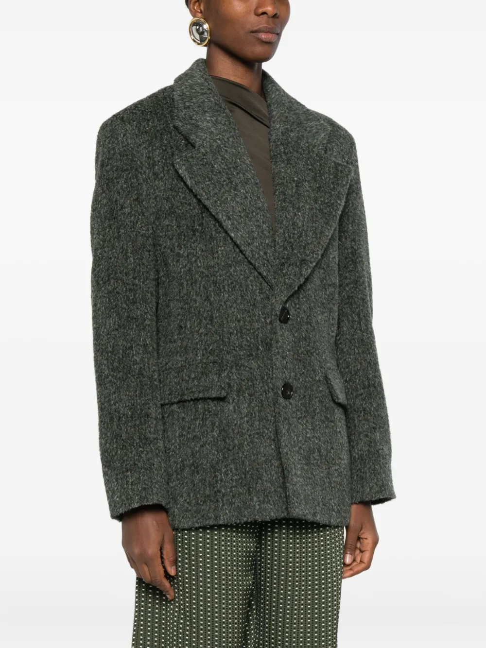 Séfr Corinne Button-up Blazer In Gray