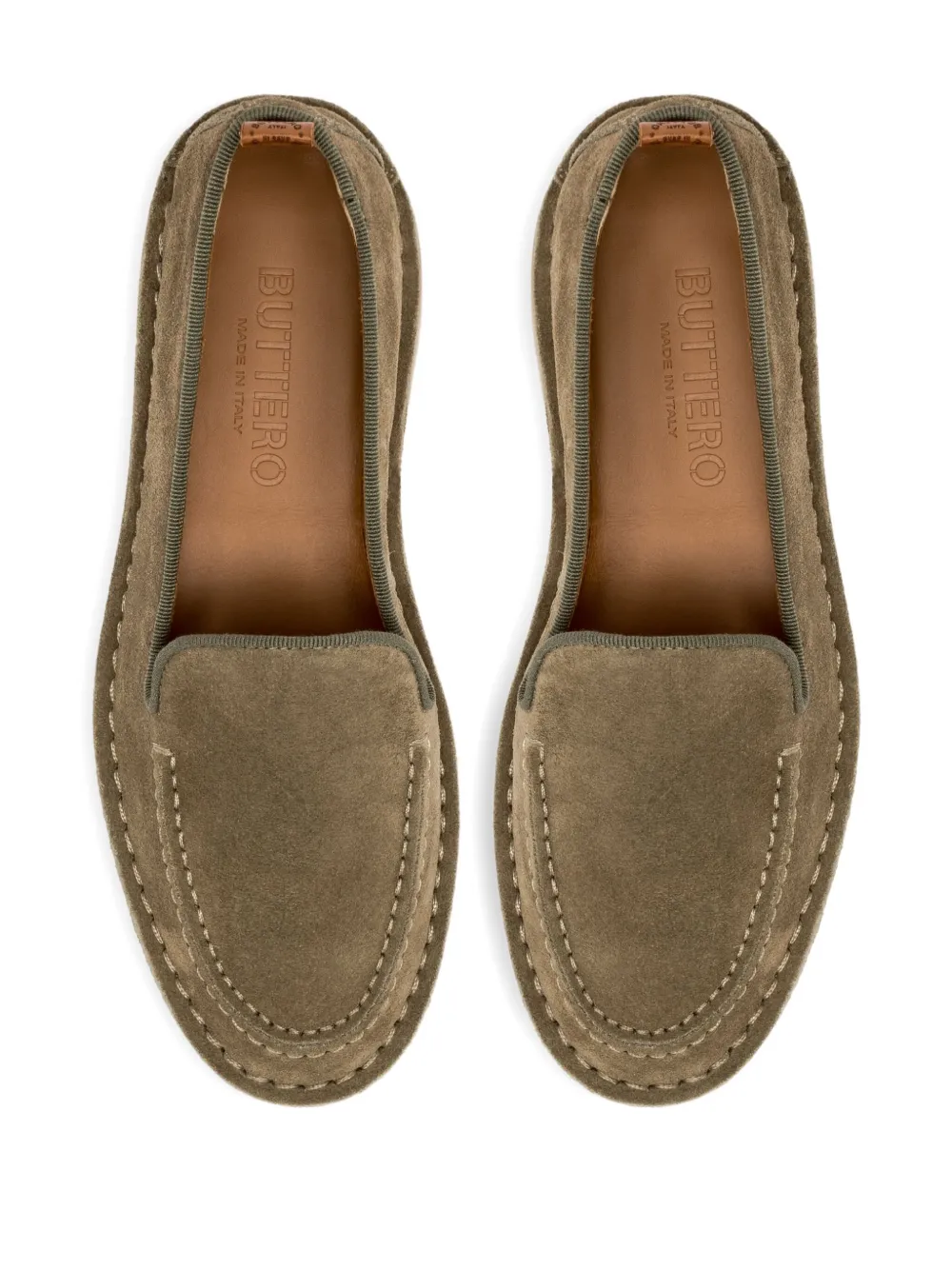 Buttero Suede Loafers In Green