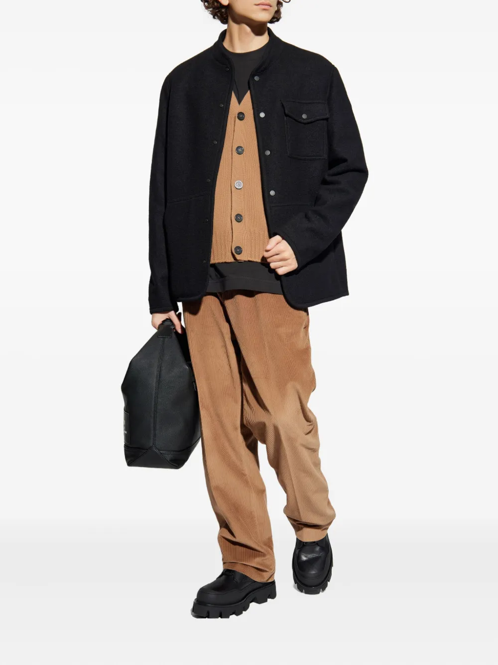 Moncler Buttoned Pocket Shirt Jacket In Black