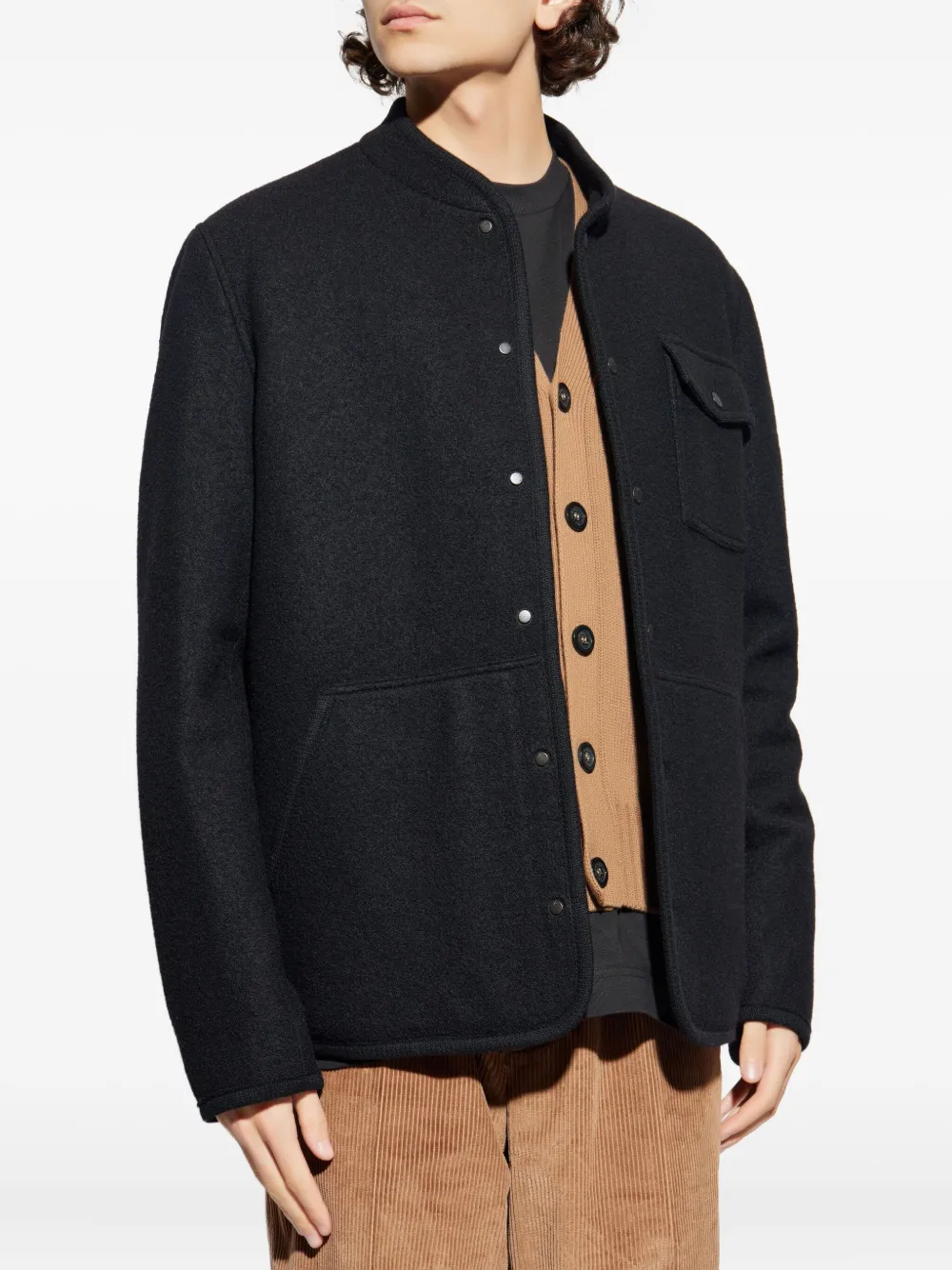 Moncler Buttoned Pocket Shirt Jacket In Black