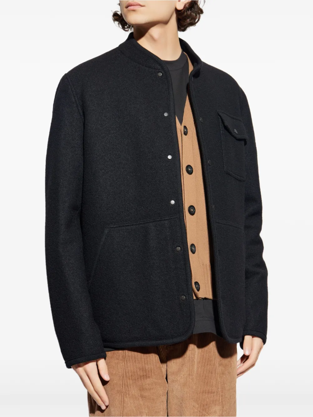 Moncler Shirtjack met zakken en knopen Zwart