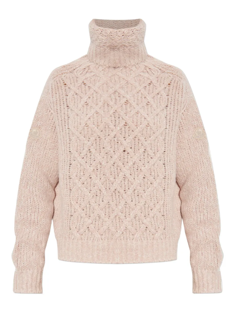 Moncler Cable-knit Sweater In Pink