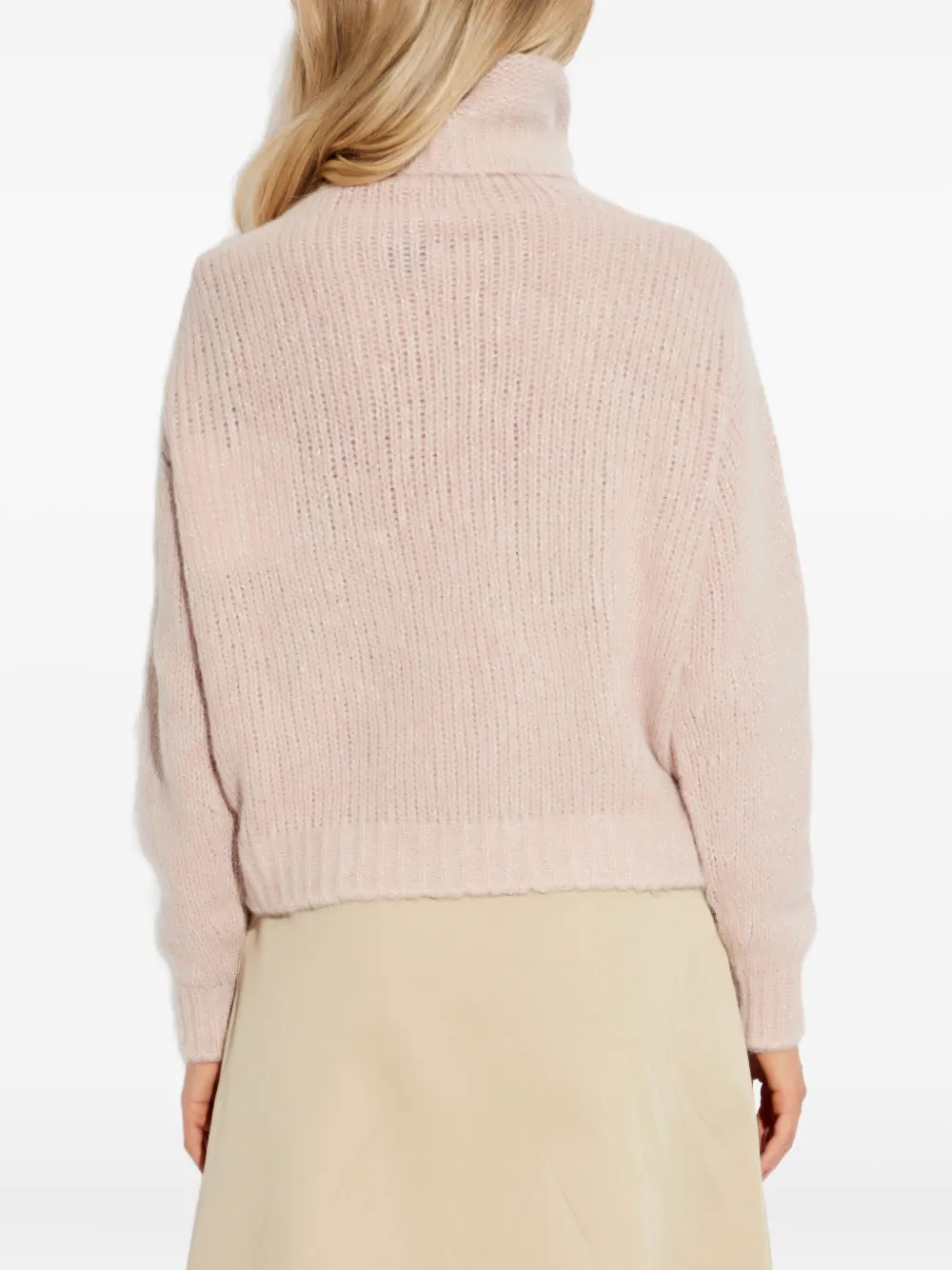 Moncler Cable-knit Sweater In Pink