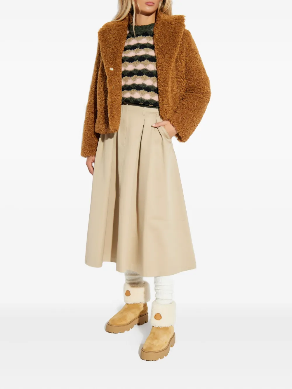Moncler Barbot Hooded-neck Jacket In Brown