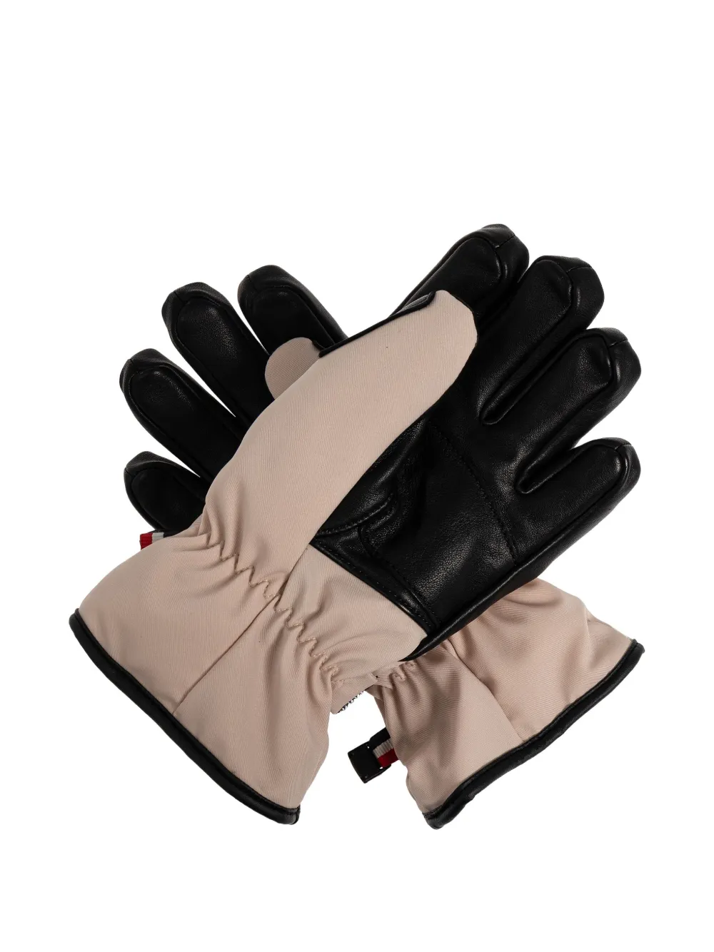 Moncler Logo-detail Padded Gloves In Brown