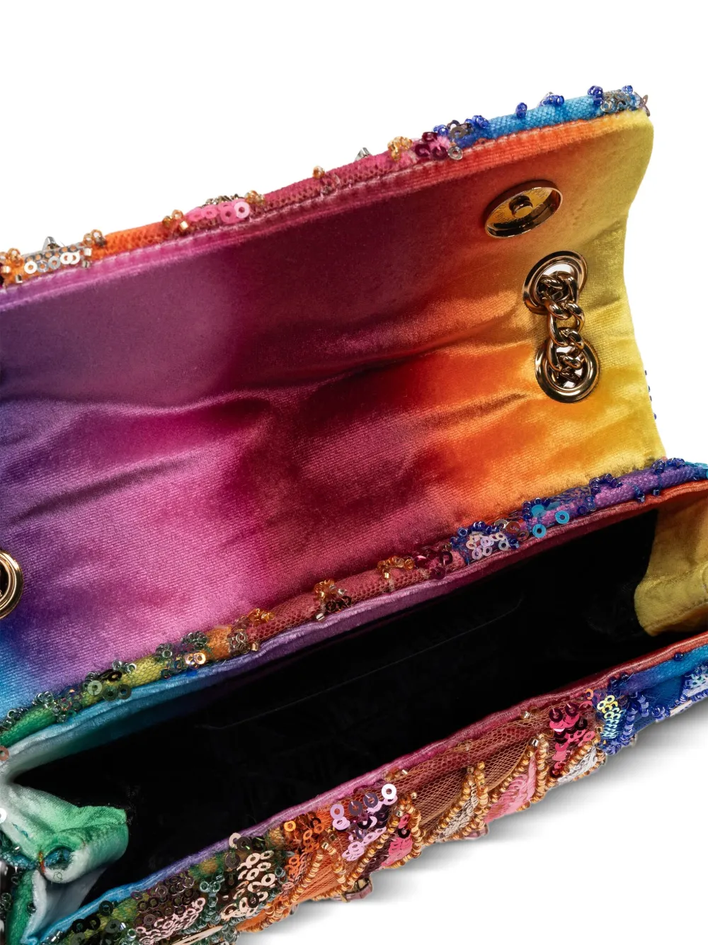 Kurt Geiger London Medium schoudertas verfraaid met pailletten Blauw