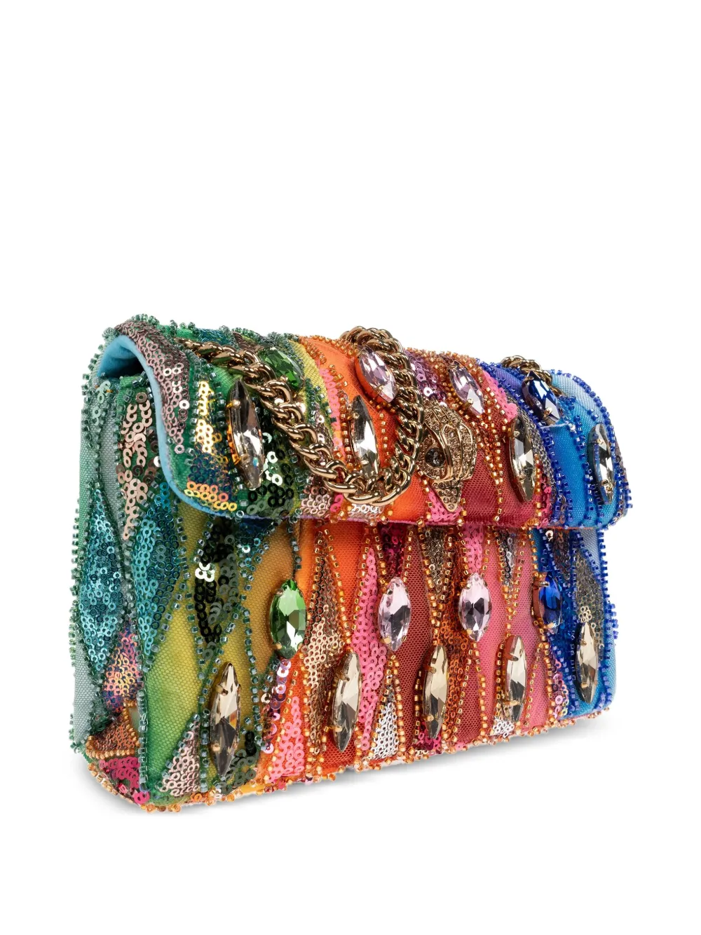 Kurt Geiger London Medium schoudertas verfraaid met pailletten Blauw