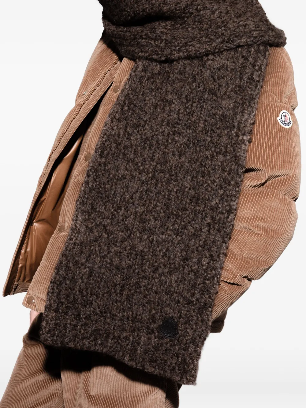 Moncler logo-patch scarf - Bruin