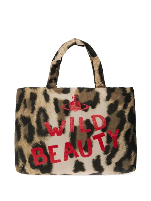 Vivienne Westwood large logo leopard-print tote bag