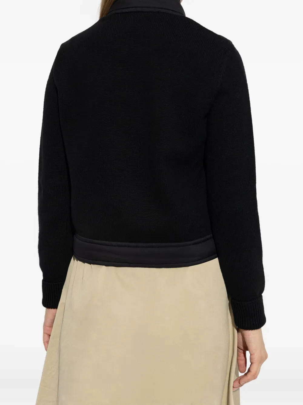 Moncler Quilted Panelled Cardigan In Black