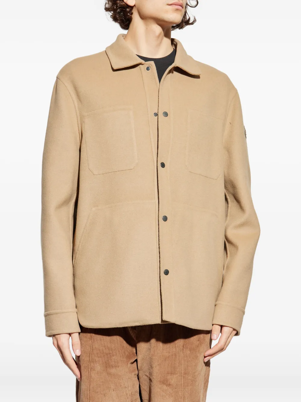 Moncler Tagnit shirtjack met leren patch Beige