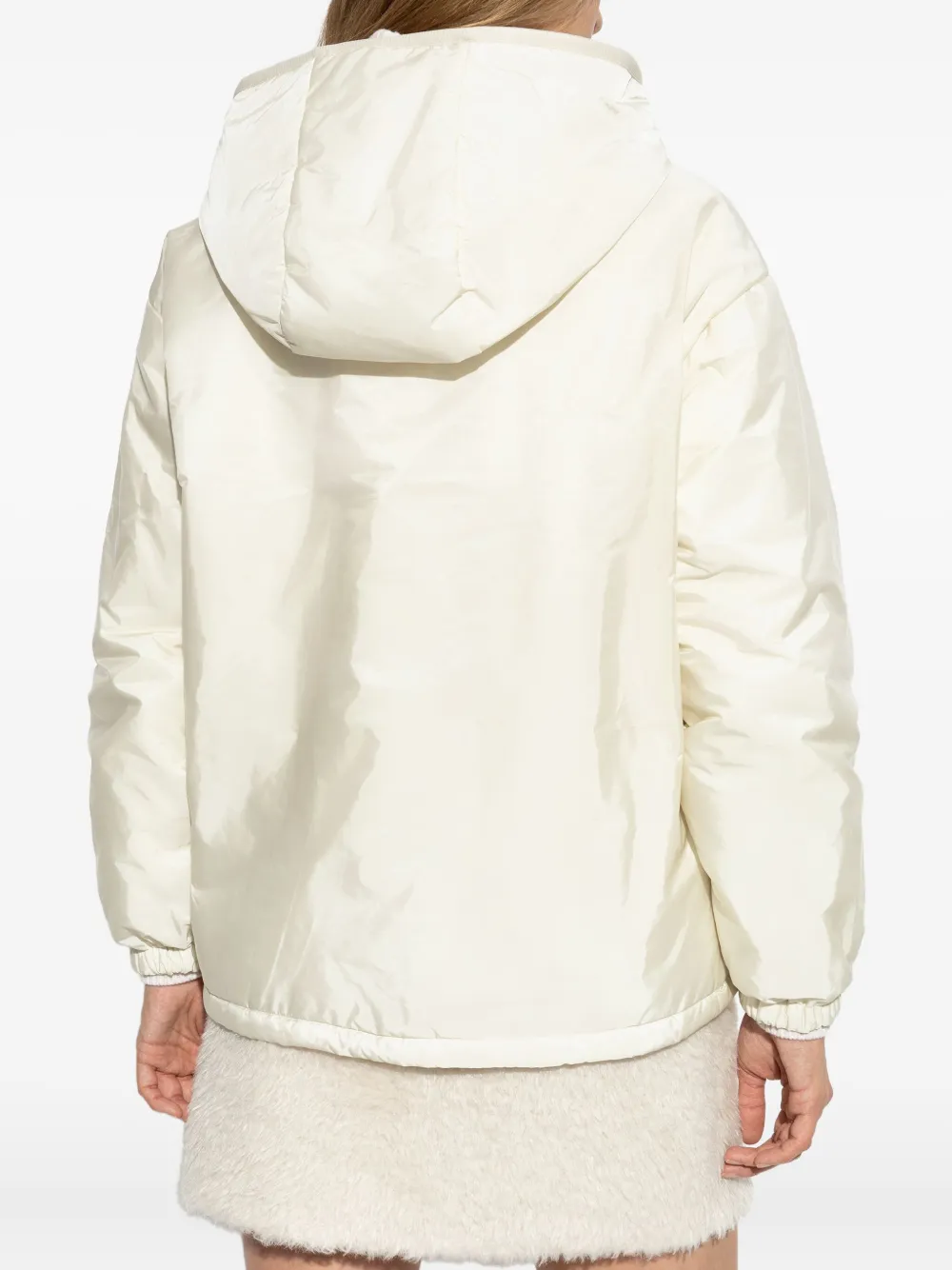 Moncler Hooded Zip-up Jacket In Neutral