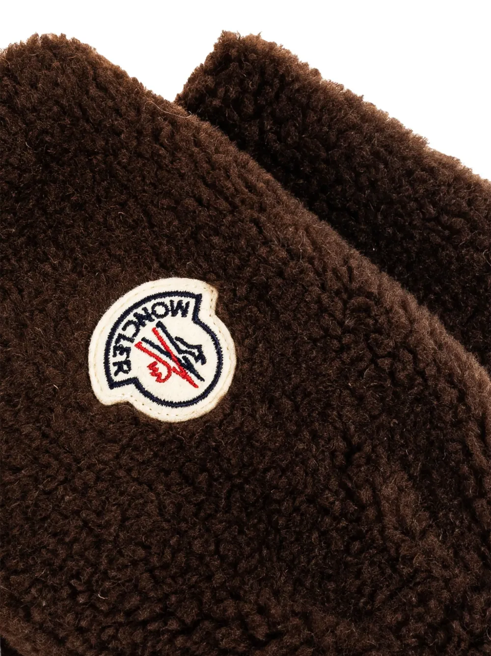 Moncler Logo-patch Gloves In Brown