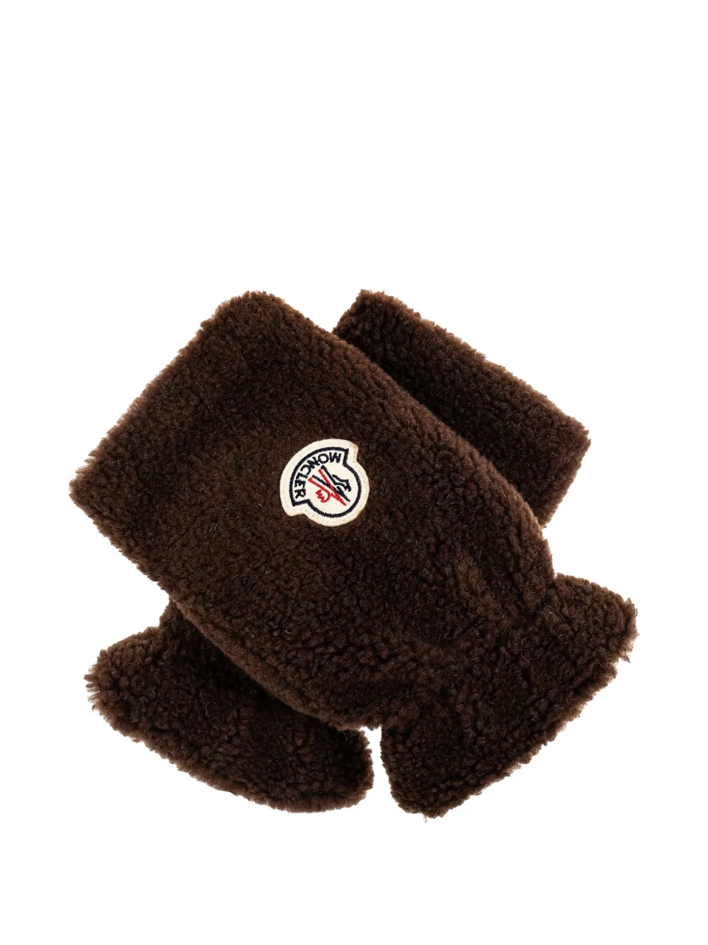 Moncler Logo-patch Gloves In Brown