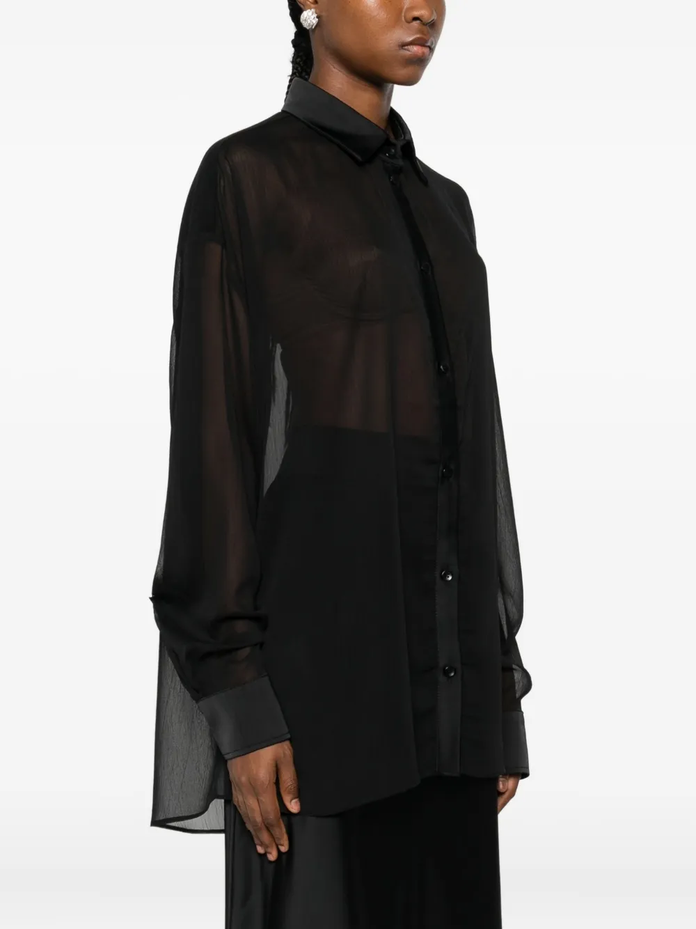 Rhizome Cora Silk Shirt In Black