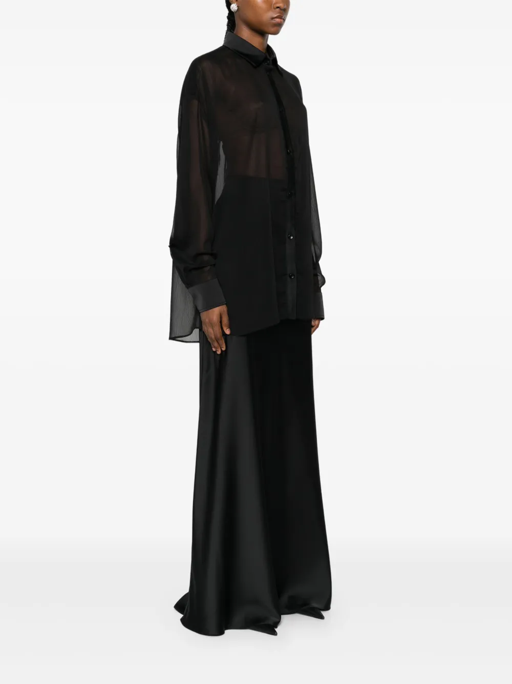 RHIZOME Cora zijden blouse Zwart