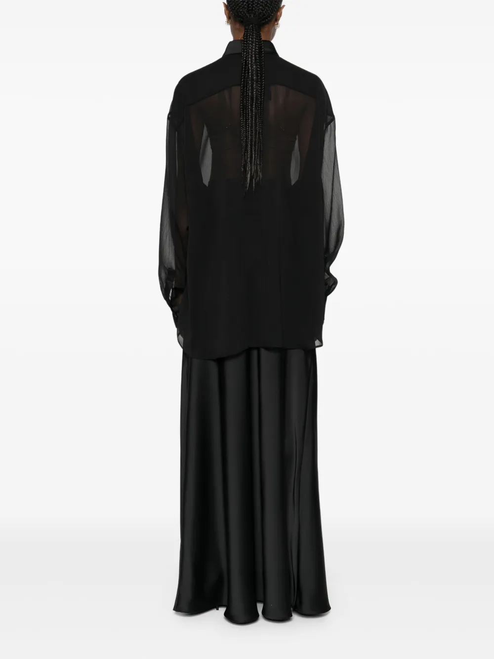 RHIZOME Cora zijden blouse Zwart