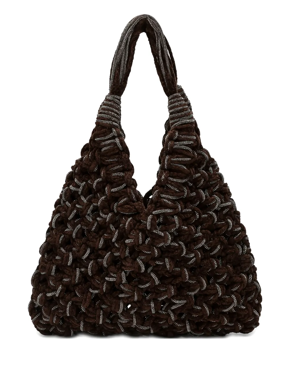 Hibourama Borsa a spalla Vannifique con cristalli - Marrone